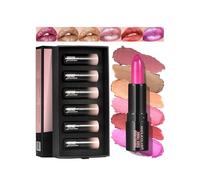Anglicolor 6PC Mini Metallic Glitter Lipstick Set,High Impact Lip color,Lightweight Texture,Non-Sticky,Smooth Moisturizing Formula,Valentine Birthday Gifts Set for Wife Mom Teens