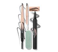 Anglicolor Eyebrow Pencil Set Long-Lasting,Eyebrow Brush Quick Fill,Microblading Eyebrow Pen Replacement Core For,Combined For Better Results,Create Natural Hair-Like Brows 04 Black