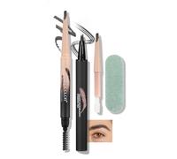 Anglicolor Eyebrow Pencil Set Pen Fast Eyebrows In 3 Minutes,Microblading Eyebrow Pen Replacement Core For,Eyebrow Brush Quick Fill,Combined For Better Results,Great Value (04 gray black)