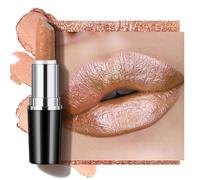 Anglicolor Glitter Gold Lipstick - High-Impact Shimmer, 12HR Long-Lasting Moisturizing Cream, Lightweight Non-Sticky Vegan Formula (#10 SAHARA GOLD)