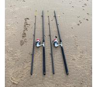 Angling Pursuits 2 x 12FT BeachCaster MAX Sea Fishing Rod + 2 x SILK 70 SEA Reels COMBO
