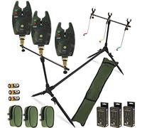 angling pursuits NEW NGT CARP FISHING MULTI ROD POD WITH SWINGERS + 3 VC1 Bite Alarms + Batteries