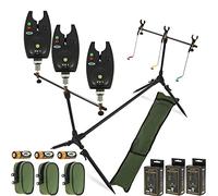angling pursuits NEW NGT CARP FISHING MULTI ROD POD WITH SWINGERS + 3 VX1 Bite Alarms + Batteries