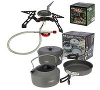 Angling Pursuits NGT Fishing Gas Portable Stove Compact 3000w Output + NGT 3pc Outdoor Cook Set