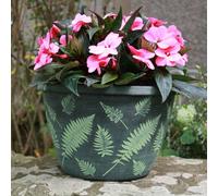 Anglo Eastern Trading Co 28Cm Fern Planter Black Green Wash Planter Pot