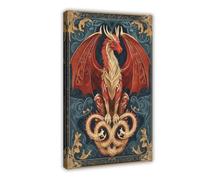 Anglo-Saxon Illuminated Manuscript Canvas Poster Wall Art Decor Print Picture Paintings for Living Room Bedroom Decoration 12" L X 18" W