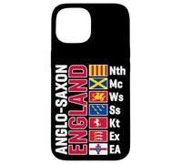 Anglo-Saxon Kingdoms of England Abbreviated White Lettering Case for iPhone 15