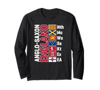 Anglo-Saxon Kingdoms of England Abbreviated White Lettering Long Sleeve T-Shirt