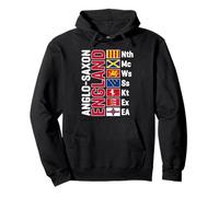 Anglo-Saxon Kingdoms of England Abbreviated White Lettering Pullover Hoodie