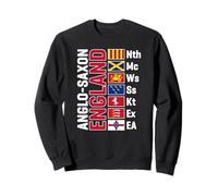 Anglo-Saxon Kingdoms of England Abbreviated White Lettering Sweatshirt