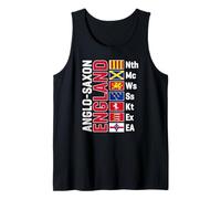 Anglo-Saxon Kingdoms of England Abbreviated White Lettering Tank Top