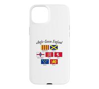 Anglo-Saxon Kingdoms of England Flag Black Lettering Case for iPhone 15 Plus