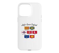 Anglo-Saxon Kingdoms of England Flag Black Lettering Case for iPhone 15 Pro Max