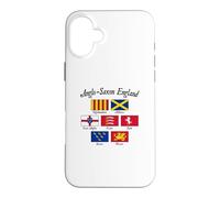Anglo-Saxon Kingdoms of England Flag Black Lettering Case for iPhone 16 Plus
