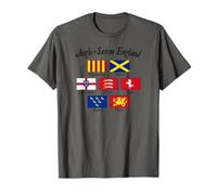 Anglo-Saxon Kingdoms of England Flag Black Lettering T-Shirt