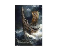 Anglo-Saxon Longship Canvas Poster Wall Art Decor Print Picture Paintings for Living Room Bedroom Decoration 12" L X 18" W