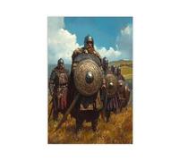 Anglo-Saxon Warriors, Sutton Hoo Helmet And Shield Canvas Poster Bedroom Decor Landscape Office Room Decor Gift 20" L X 30" W