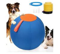 AngloCrate 2026 Thickened 10/18/22 Inch Calming Jumbo Dog Ball | Giant Herding Ball For Dogs, Durable Tear-Resistant Inflatable Big Dog Ball With Heavy-Duty Handle Cover & Inflation Pump(C,55CM)