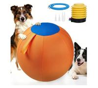 AngloCrate 2026 Thickened 10/18/22 Inch Calming Jumbo Dog Ball | Giant Herding Ball For Dogs, Durable Tear-Resistant Inflatable Big Dog Ball With Heavy-Duty Handle Cover & Inflation Pump(B,55CM)