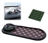 AngloCrate Multifunction Car Anti-Slip Mat, Rotatable Universal Non-Slip Car Dashboard Mat, Dashboard Mobile Phone Holder With Temporary Parking Number(Brown1)