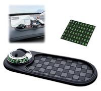 AngloCrate Multifunction Car Anti-Slip Mat, Rotatable Universal Non-Slip Car Dashboard Mat, Dashboard Mobile Phone Holder With Temporary Parking Number(Black2)