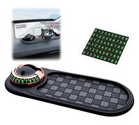 AngloCrate Multifunction Car Anti-Slip Mat, Rotatable Universal Non-Slip Car Dashboard Mat, Dashboard Mobile Phone Holder With Temporary Parking Number(Black3)