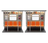 AngloCrate Retro NYC Subway Train Mini Night Light, Vintage New York Subway Car Model Desk Lamp, LED Decorative Table Light for Home & Office, Collectible Model for Train & City Enthusiasts (2PCS)