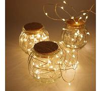 ANGMLN 2 Pack Fairy String Lights Battery Operated 3M 30LED Copper Wire Firefly Small led Lights Starry String Lights DIY Wedding Party Jars Home Garden Indoor Outdoor Decor (Warm White)