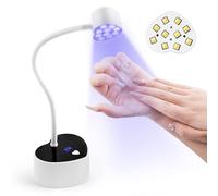 ANGNAY Portable Nail Lamp with Smart Sensor & Display, 10 Beads 30W Mini UV LED Light 2 Modes Flash Cure Nail Lamp for Home DIY & Salon Manicure