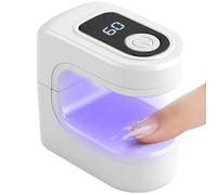 ANGNYA Mini UV LED Nail Lamp 16W Rechargeable Portable Nail Dryer 2 Modes Fast Curing for Gel Polish Builder Glue Gels Home DIY & Salon Use Small Design UV LED Dryer Light (White)