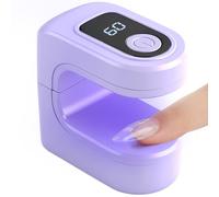 ANGNYA Mini UV LED Nail Lamp 16W Rechargeable Portable Nail Dryer 2 Modes Fast Curing for Gel Polish Builder Glue Gels Home DIY & Salon Use Small Design UV LED Dryer Light (Purple)