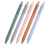 Angoily 0.5mm Gel Pen Smooth Writing 5pcs Plastic Press Type for Students
