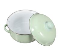 Angoily 1.7l Enamel Soup Pot with Lid Featuring Dual-Handle Design and Heat-Resistant Nonstick Coating, for Small Families and Outdoor Barbecues