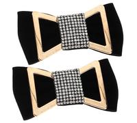 Angoily 1 Pair Bow Shoe Decor Decorative Shoe Decor Chic Velour Abs Rhinestone for Women Wedding Stunning Bow Design