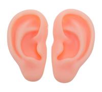 Angoily 1 Pair Human Ear Model: Silicone 3d Simulation Ear Dummy - Prosthetic Practice Mold - Acupuncture Study Tool - Jewelry Display Mannequin