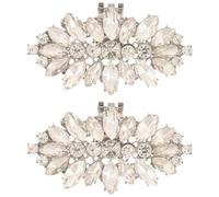 Angoily 1 Pair Rhinestone Shoe Clips Ornaments for Women Wedding Footwear, Detachable Crystal Shoe Charms with Delicate Design and Lightweight Alloy Material, Practical Accessories