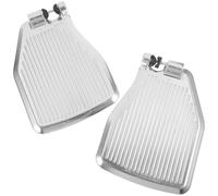 Angoily 1 Pair Universal Wheelchair Footplate Replacement Aluminum Alloy Foot Rest Silver Convenient to Use Sturdy Mobility Aid for People with Lower Limb Movement Disorders