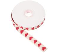 Angoily 1 Roll Bow Making Ribbon Christmas Ribbon Heart Pattern Lightweight Supple Polyester-Cotton for Hair Bows and Box Decoration Fashionable Elegant