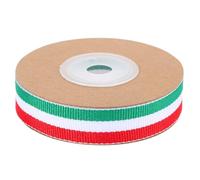 Angoily 1 Roll Red White Green Striped Ribbon Present Wrap Ribbon Polyester Prevent Fraying Versatile Stylish Modern Design for DIY Crafts and Flower Bouquet