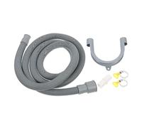Angoily 1 Set Drum Washer Drainage Hose Extension Kit 2m Thickened PVC Hose Adjustable Clamps U-Shaped Bracket Washing Machine Water Outlet Accessories
