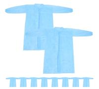 Angoily 10 Pcs Disposable Lab Coats Non-Woven Breathable Protective Work Clothes with Buttons Disposable Aprons Suitable for Men And Women Laboratory Use