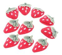 Angoily 10 Pcs Energetic Red Fabric Strawberry Hairpin Accessories Lifelike DIY Fruit Brooch for Detailed Craftsmanship Strawberry-themed Hair Clips and Brooches Versatile Cute Decoration