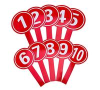 Angoily 10 Pcs Handheld Score Paddles 1-10 Number Plate Score Boards for Voting Auction Judges Scoring and Sports Competitions Practical Handle Boards 19.00 X 9.50 X 0.60 Cm