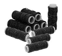 Angoily 10 Rolls Hand Stitching Cord Book Binding Wax Threads Heavy Duty Polyester Flat Waxed Thread Black Bulk Supply for Upholstery Repair and DIY Crafts