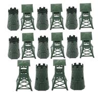 Angoily 10 Set Mini Military Model Ornaments Plastic Simulated Turret Plaything Military Equipment Decor for Desktop Display Teaching Aids Photo Props Durable Rustic Style for Army Boys