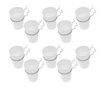 Angoily 10 Set White Pegboard Organizer Bin, Iron PP Wall Storage Cups | Secure Storage for Binder Clips, Quick Access, Minimalist Look, Workbench Organization for Office Workers