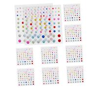 Angoily 10 Sheets Self-Adhesive Bling Rhinestone Stickers for Face Colorful Diamond Gems for Festival Makeup Small Lightweight Face Gems for Costume Party Wedding Masquerade Decoration
