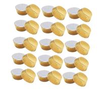 Angoily 100pcs Aluminum Foil Cupcake Gold Mini Cupcake Cases Baking Aluminum Mold Gold Liner Muffin Liners Mini Foil Muffin Parchment Paper Cup Golden