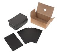 Angoily 100pcs Black Blank Playing Cards 9x5.4cm Small Plain Word Cards for DIY Craft, Greeting Notes, Learning, and Collecting - Multi-Functional Cardstock for Office and School Use