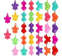 Angoily 100Pcs Cartoon Mini Hair Clips Set, Mixed Colors Love Heart Butterfly Bow Flower Plastic Barrettes for Women, Stylish Side Hairpins for Daily and Party Use